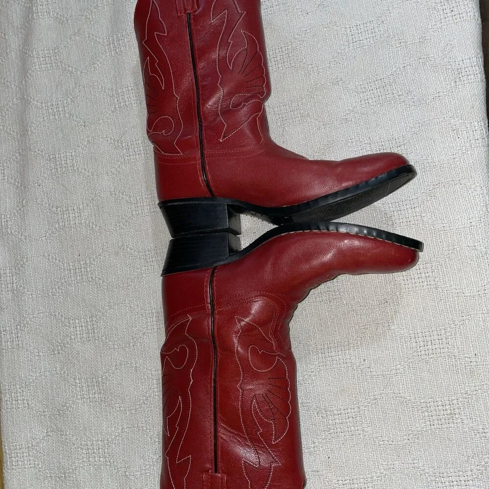 Masterson Boot Co. Men’s Western Boots Size 5.5 M Red Leather Cowboy Rodeo